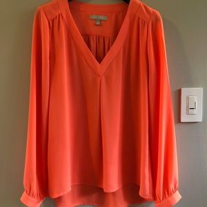 Neon orange silky top